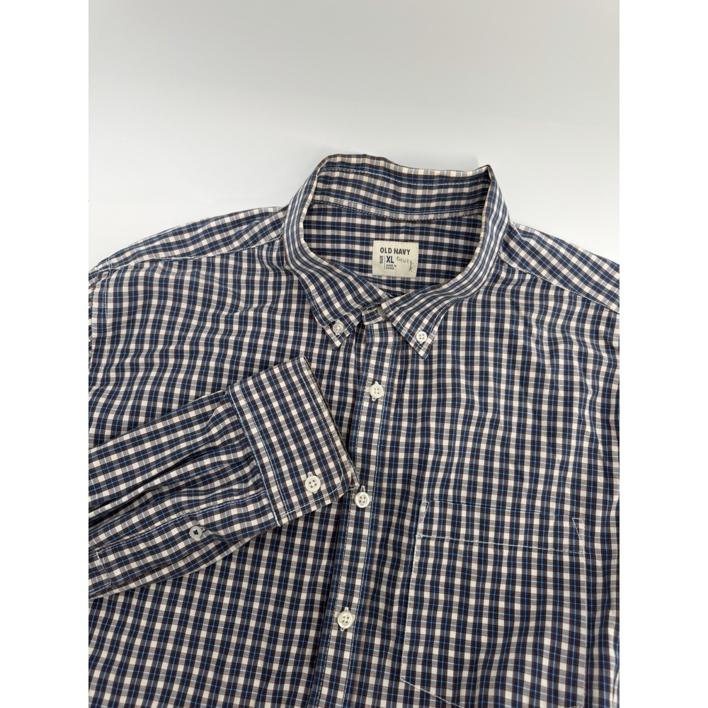 Men's XL Old Navy 100% Cotton Button Down LS Shirt Blue